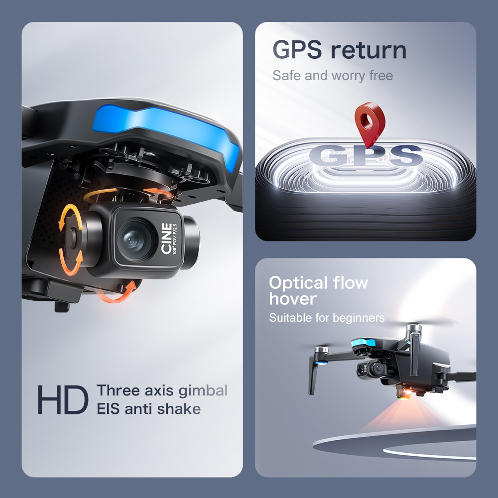 Lenovo S-X1 GPS Drone 8K HD pr - Drone Gimbal 3 Axis ulasan dan harga