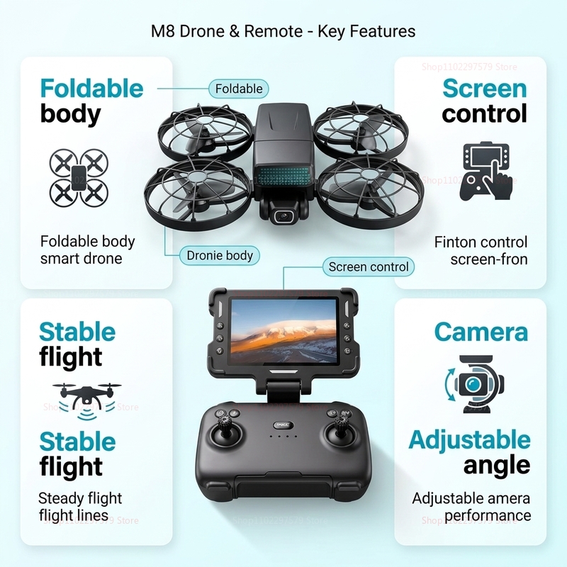 New Drones M8 GPS 8K Professio - Drone Gimbal Brushless ulasan dan harga